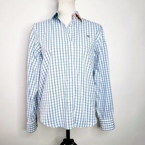 Lauren Ralph Lauren Paisley Collar Check Button Down Shirt S